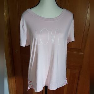 Rae Dunn Pink  Graphic Tee Size M